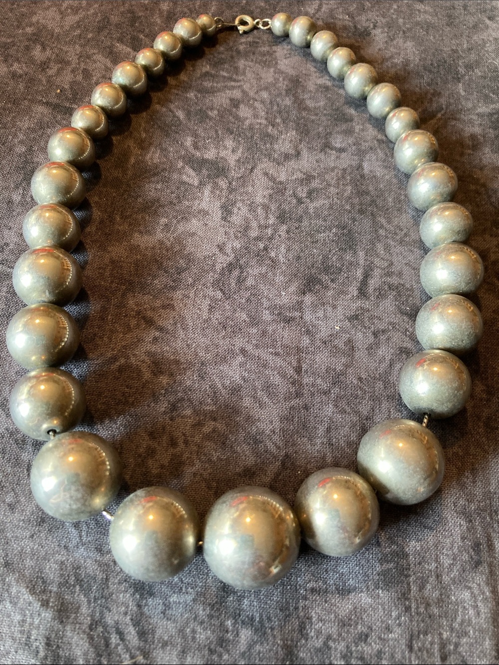 Classic Silver Tone Metallic Bead Necklace - Women Jewelry